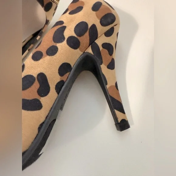 Fergalicious Leopard Print Stiletto Heels - Size 6 - Picture 3 of 11